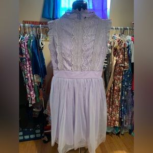 Lilac Lace Mini Dress